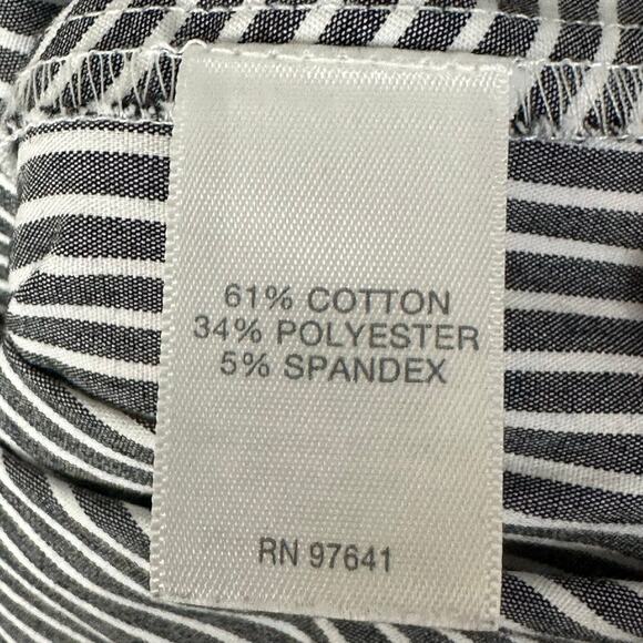 J Jill Top Womens Extra Large Gray White Striped Tie Front Preppy Lagenlook Boho - Picture 7 of 12